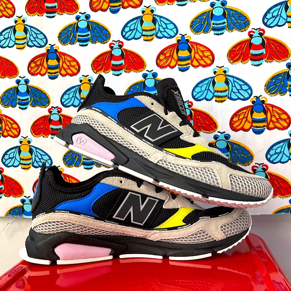 MENs New Balance X-Racer Sneakers size 7 black cloud gray trainers lightweight